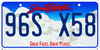SD license plate 96SX58
