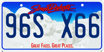 SD license plate 96SX66