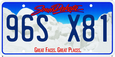 SD license plate 96SX81