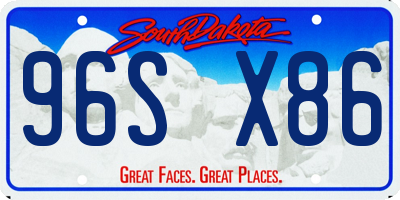 SD license plate 96SX86