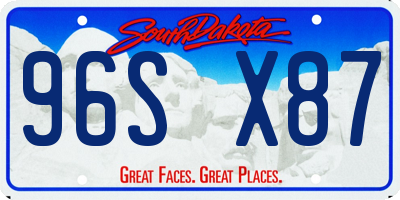 SD license plate 96SX87