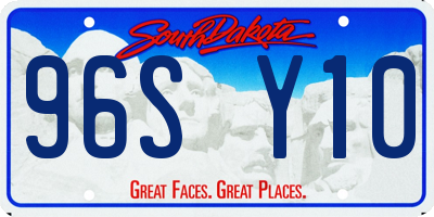 SD license plate 96SY10