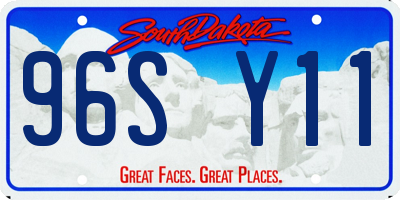 SD license plate 96SY11
