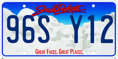 SD license plate 96SY12