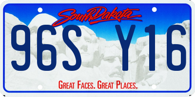 SD license plate 96SY16