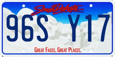 SD license plate 96SY17