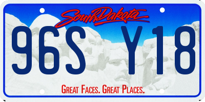SD license plate 96SY18