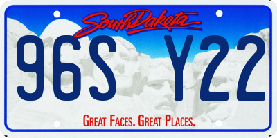 SD license plate 96SY22