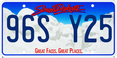 SD license plate 96SY25