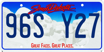 SD license plate 96SY27