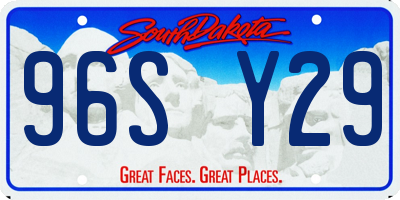 SD license plate 96SY29