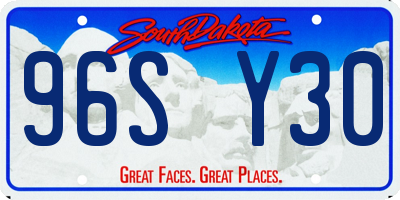 SD license plate 96SY30