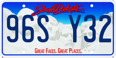 SD license plate 96SY32