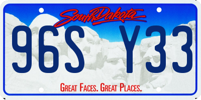 SD license plate 96SY33