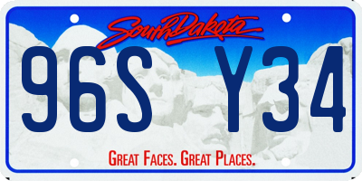 SD license plate 96SY34