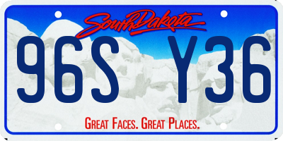 SD license plate 96SY36