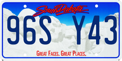 SD license plate 96SY43