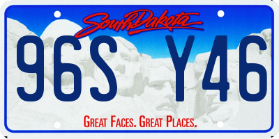 SD license plate 96SY46