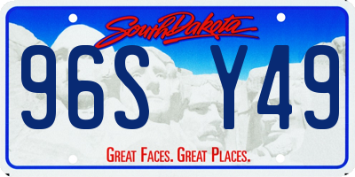 SD license plate 96SY49