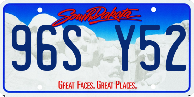 SD license plate 96SY52