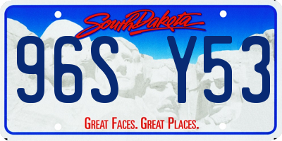 SD license plate 96SY53
