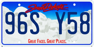 SD license plate 96SY58