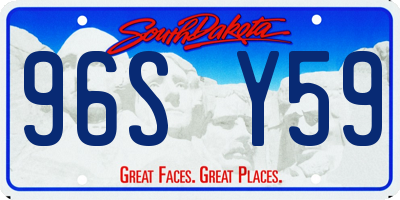 SD license plate 96SY59
