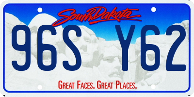 SD license plate 96SY62
