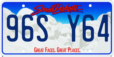 SD license plate 96SY64