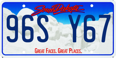 SD license plate 96SY67