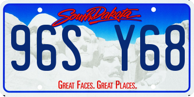 SD license plate 96SY68