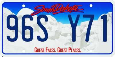 SD license plate 96SY71