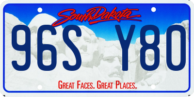 SD license plate 96SY80