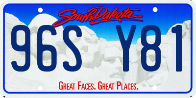 SD license plate 96SY81