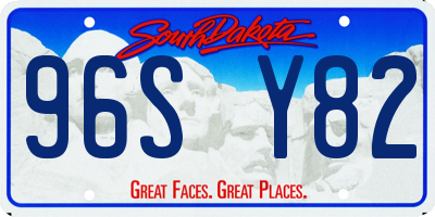 SD license plate 96SY82