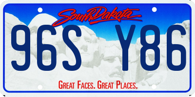 SD license plate 96SY86