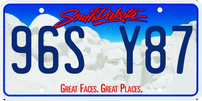 SD license plate 96SY87