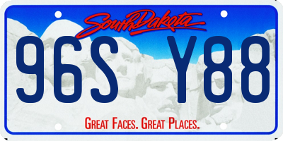 SD license plate 96SY88