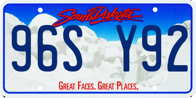 SD license plate 96SY92