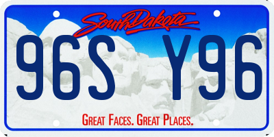 SD license plate 96SY96