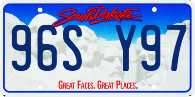 SD license plate 96SY97