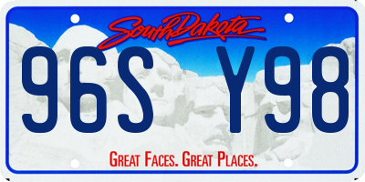SD license plate 96SY98