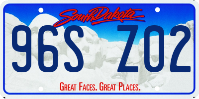 SD license plate 96SZ02
