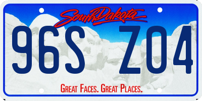 SD license plate 96SZ04