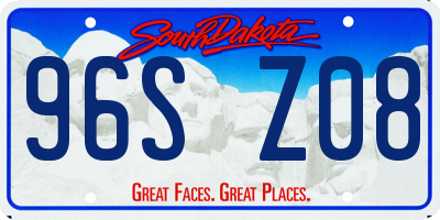 SD license plate 96SZ08