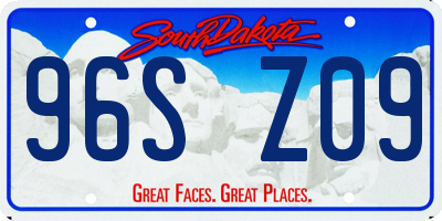 SD license plate 96SZ09