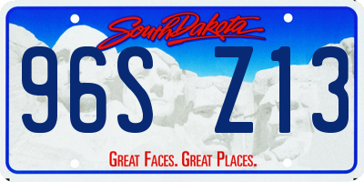 SD license plate 96SZ13
