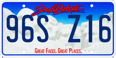SD license plate 96SZ16