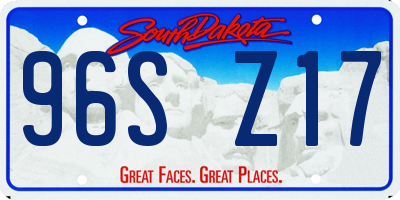 SD license plate 96SZ17
