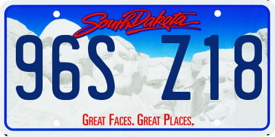 SD license plate 96SZ18